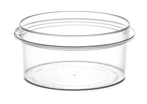 Verzegelbare Slimline TP beker / pot / bak met diameter 95 mm. en inhoud 195 ml.